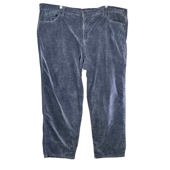 Gray Cotton Blend Corduroy Pants Size 24W Short - Picture 1 of 4
